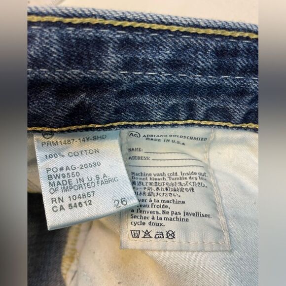 AG Adriano Goldschmied Bonnie Relaxed Cut Denim Jeans Shorts Women 26 Distressed - Picture 5 of 7